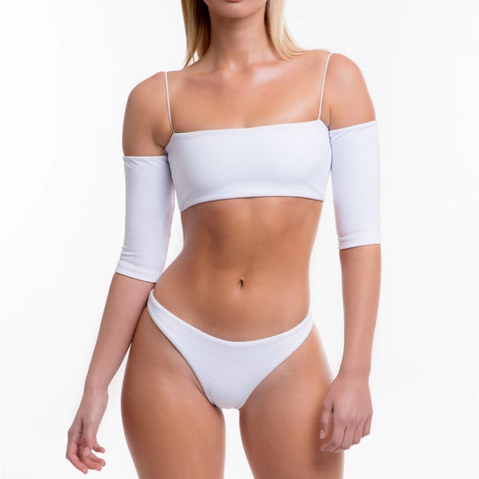 Damen Zweiteiliges Bikini-Set mit abnehmbaren Ärmeln und elegantem Schnitt R&B