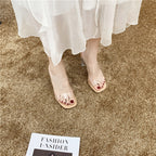 Damen elegante Transparente Mules mit klarem Absatz R&B