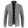 Herren Strickjacke mit hohem Kragen und plüschigen Innenfutter R&B