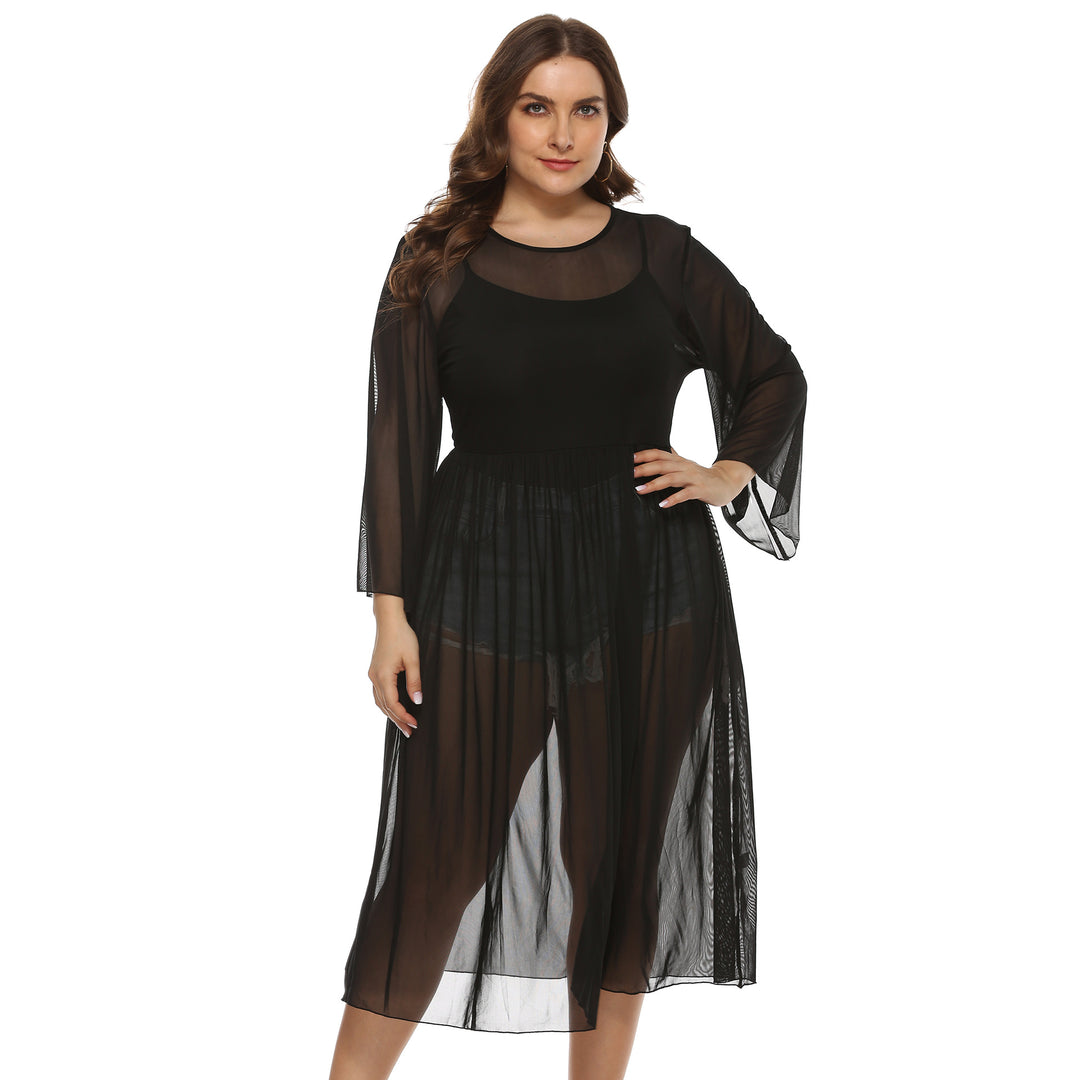 Damen Transparente Strandrobe R&B