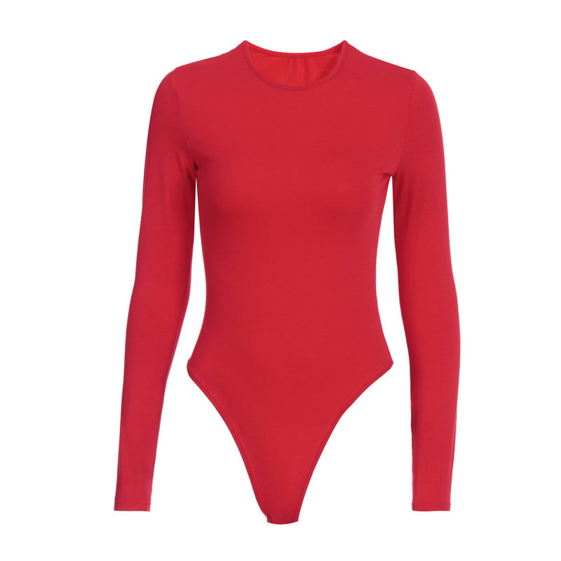 Damen Figurbetonter Langarm-Bodysuit R&B