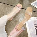 Damen elegante Transparente Mules mit klarem Absatz R&B
