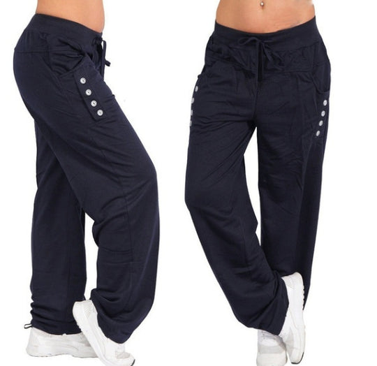 Damen Sportliche Freizeithose mit praktischen Taschen und verstellbarem Bund R&B