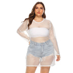 Damen transparentes Netz-Strandkleid R&B