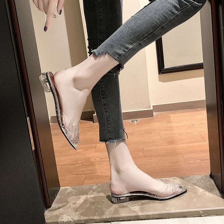 Damen Elegante transparente Slingback-Pumps R&B