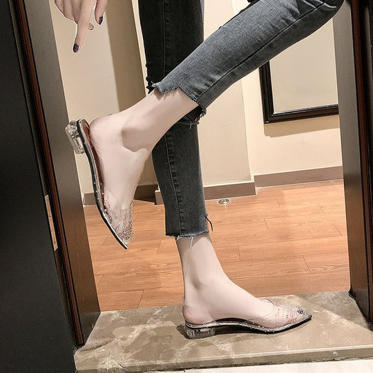 Damen Elegante transparente Slingback-Pumps R&B