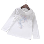 Mädchen modisches Sweatshirt mit elegantem Spitzenbesatz R&B