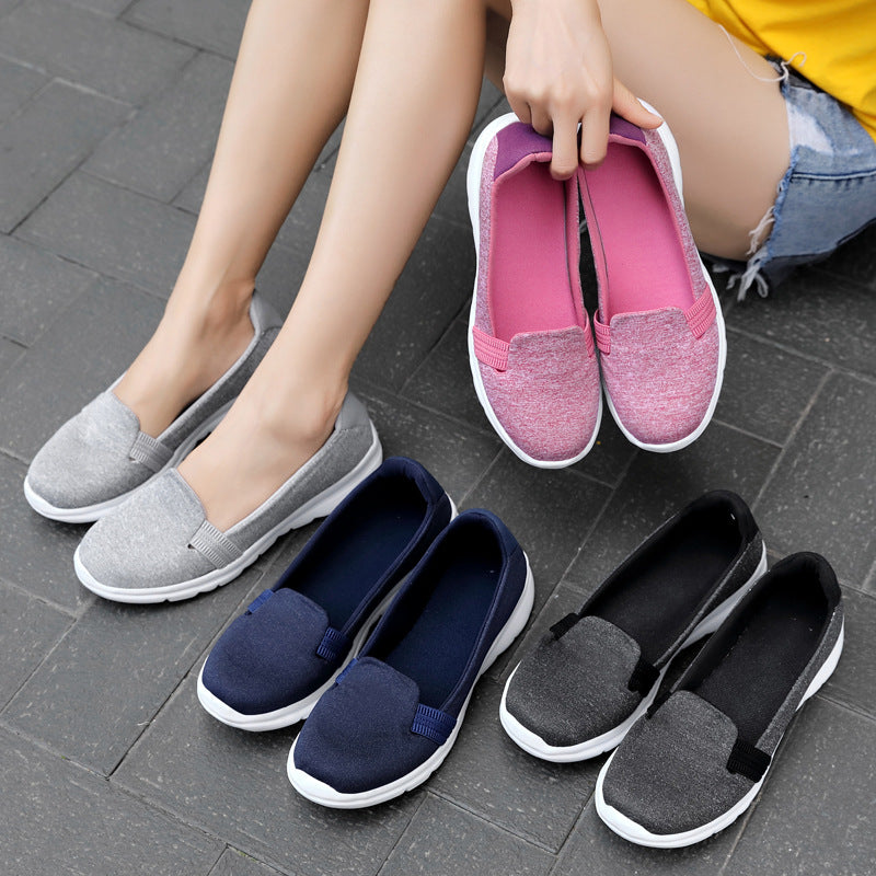 Damen Bequeme Slip-On Schuhe mit elastischem Obermaterial
