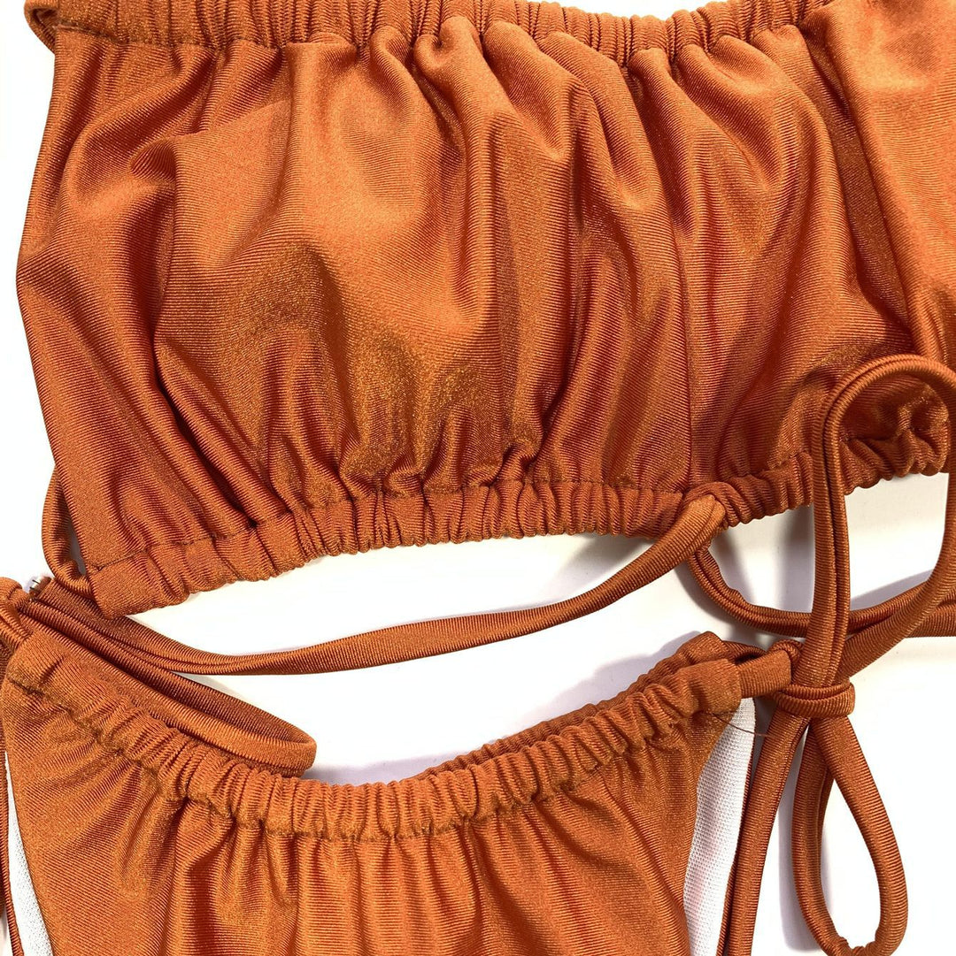Damen Bikiniset mit raffiniertem Raffung und verstellbaren Trägern R&B