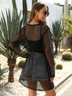 Damen transparentes Netz-Strandkleid R&B