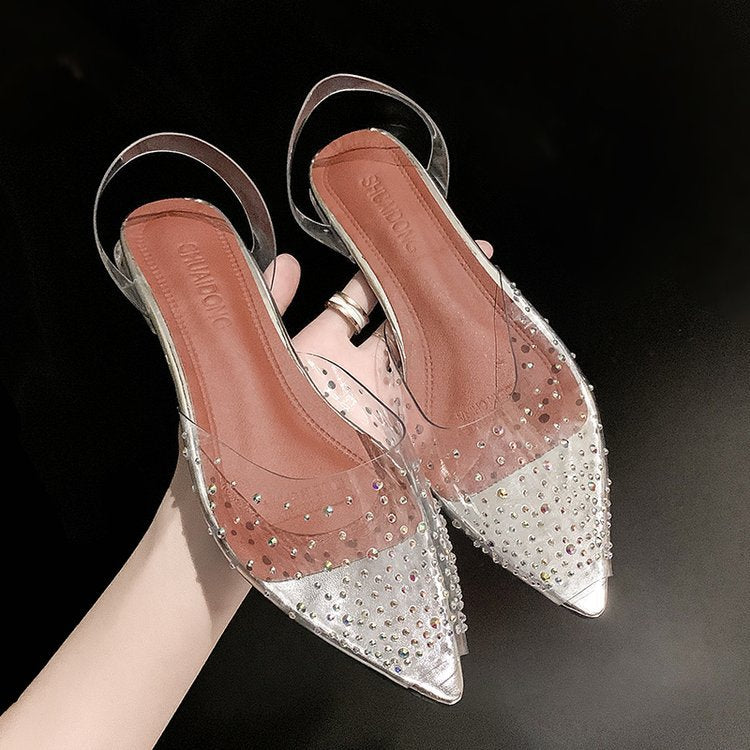 Damen Elegante transparente Slingback-Pumps R&B
