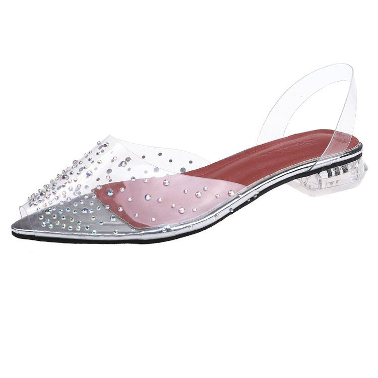 Damen Elegante transparente Slingback-Pumps R&B
