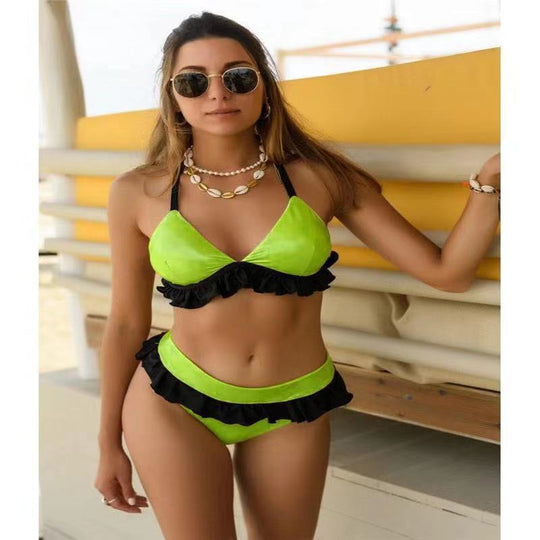Damen Raffinierter Triangel-Bikiniset mit Volants R&B