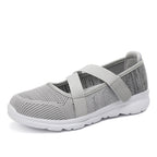 Damen nan atmungsaktive Strick-Ballerina mit verstellbarem Klettverschluss und dämpfender Laufsohle R&B