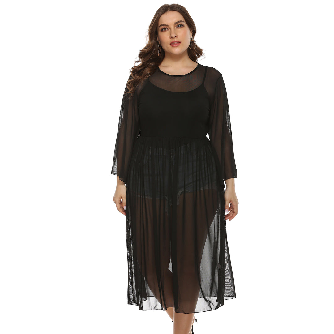 Damen Transparente Strandrobe R&B