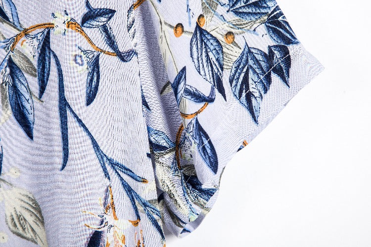 Damen Kurzarmhemd mit floralen Akzenten und luftiger Passform