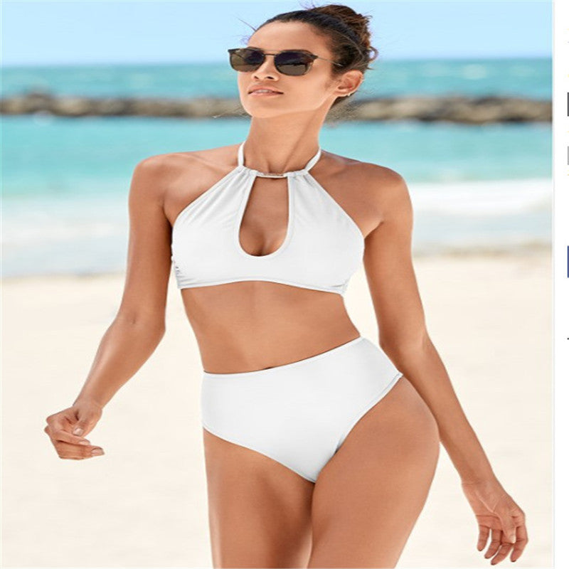 Damen Hochgeschnittener Bikini mit elegantem Halter-Design R&B