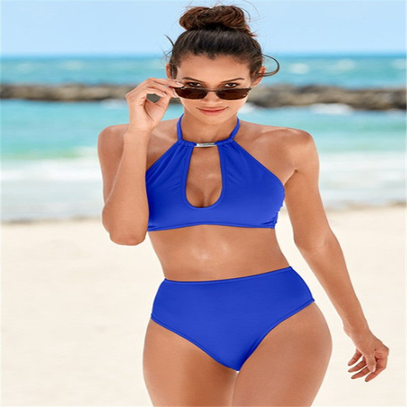 Damen Hochgeschnittener Bikini mit elegantem Halter-Design R&B