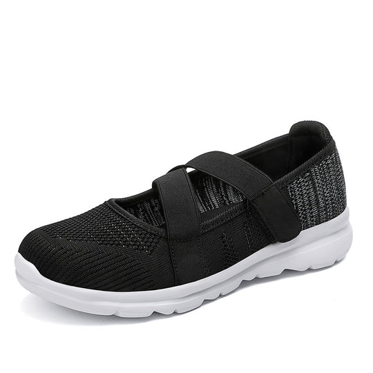 Damen Sportliche Slip-On Ballerinas mit elastischem Riemen R&B
