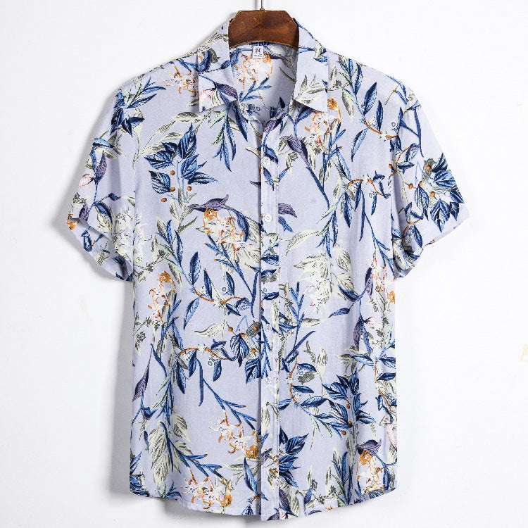 Damen Kurzarmhemd mit floralen Akzenten und luftiger Passform