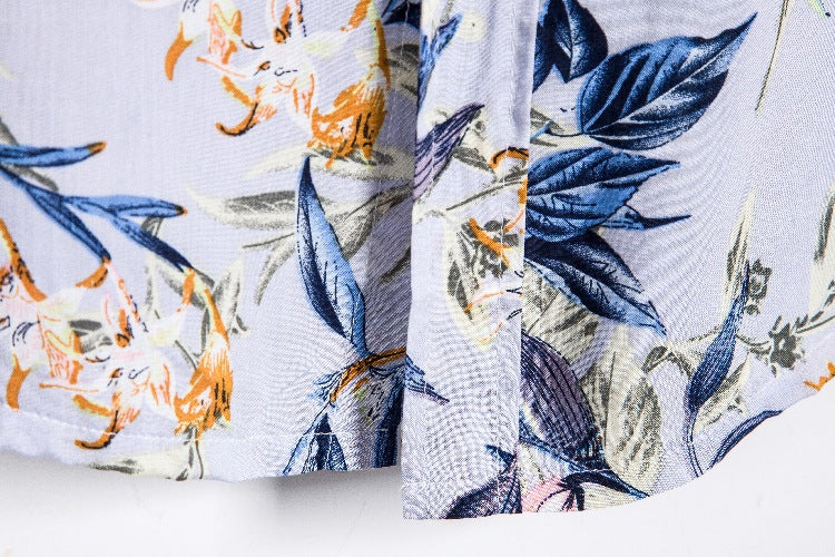Damen Kurzarmhemd mit floralen Akzenten und luftiger Passform