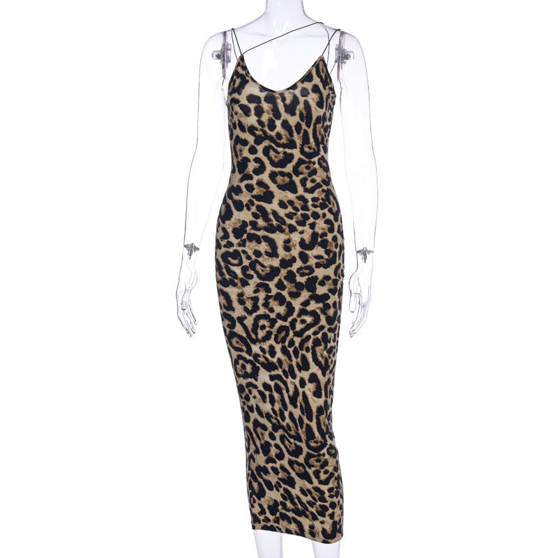 Damen Leopardenmuster Maxikleid R&B
