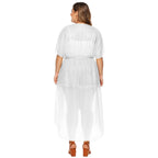 Damen eleganter transparenter Strandkimono R&B