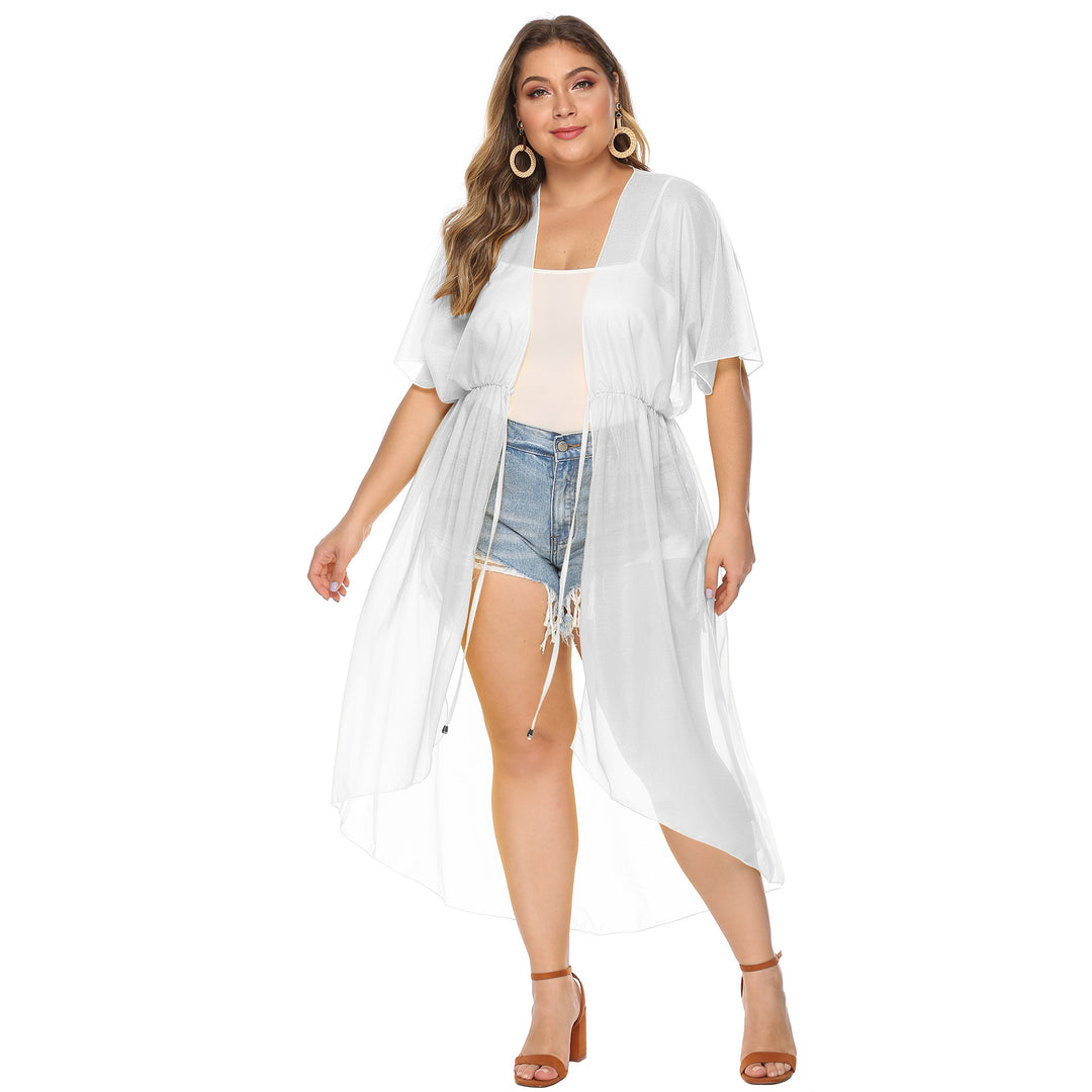Damen eleganter transparenter Strandkimono R&B