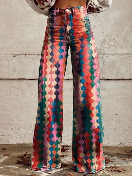 R&B | Bedruckte Weite Hose