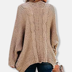 R&B | Woll Übergroßer Cardigan Gerippter Offener Fronttaschen Cardigan