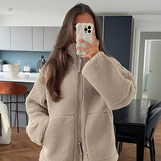 R&B | Warmer und dicker Wollmantel mit Rollkragen für Frauen