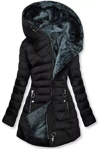 R&B | Lange Winterjacke mit Kapuze für Damen Ideal für Die Kalte Jahreszeit