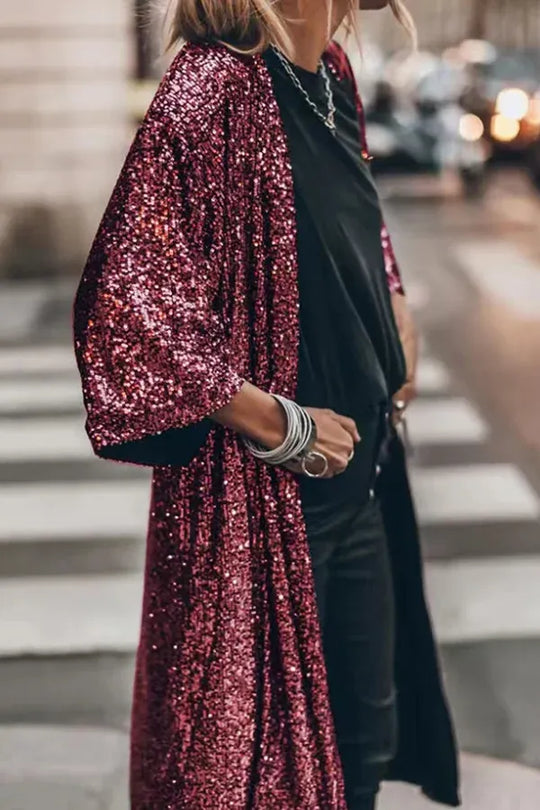 R&B | Glamour Kimono aus Pailletten mit Schlüsselloch