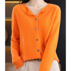R&B | Strickjacke Weiche Wolle Lockere Passform Knopfverschluss Gerippte Kanten