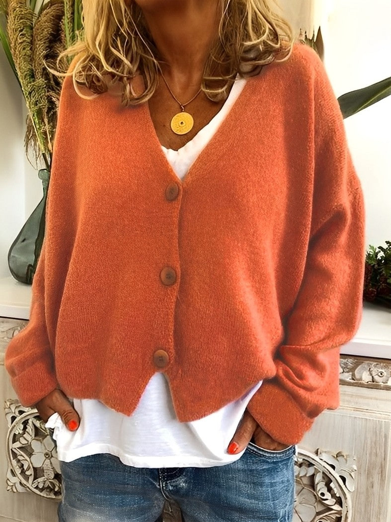 R&B | Lässiger Cardigan mit Knöpfen für Frauen