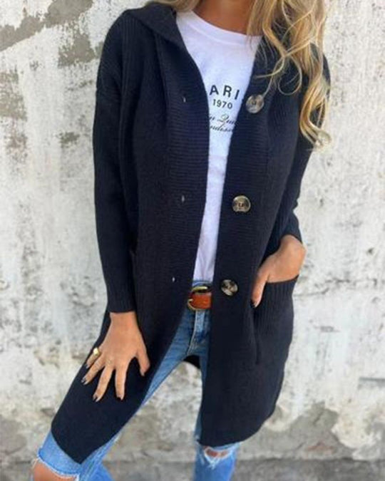 R&B | Kapuzenstrickjacke mit Taschen