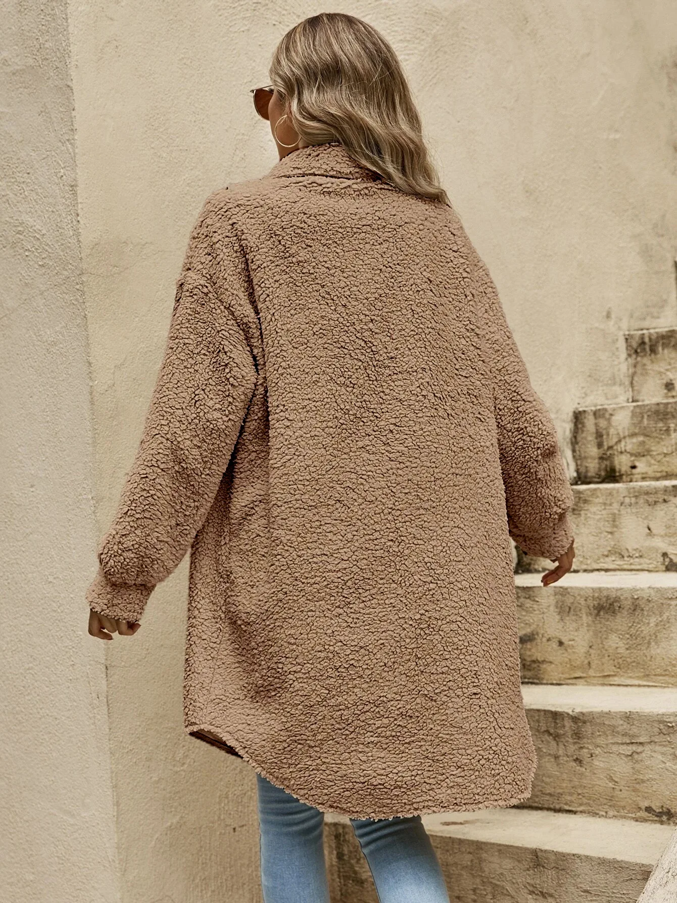 R&B | Teddyjacke - bequeme lange Damenjacke