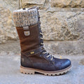 Rutschfeste Winterstiefel mit niedrigem Absatz