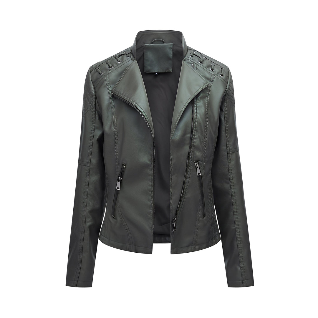 R&B | Stilvolle, slim kurze Lederjacke für Damen