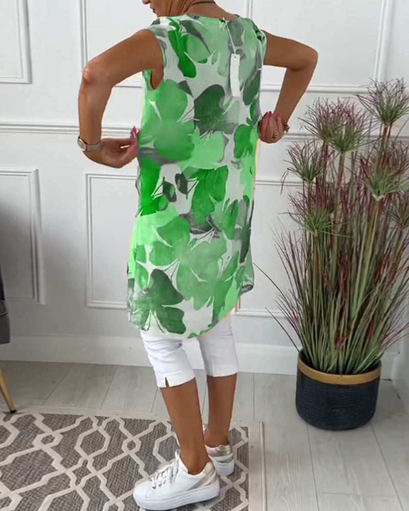 R&B | Lässiges Longtop mit Farbenfrohem Blumenprint