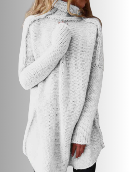 R&B | Stylischer Langer Pullover mit Hohem Kragen