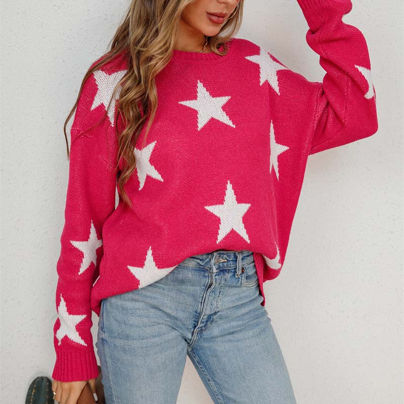 R&B | Sternstrickpullover Mit Verspieltem Muster