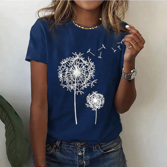 R&B | T-Shirt mit Kurzarm Bedruckt Lässig