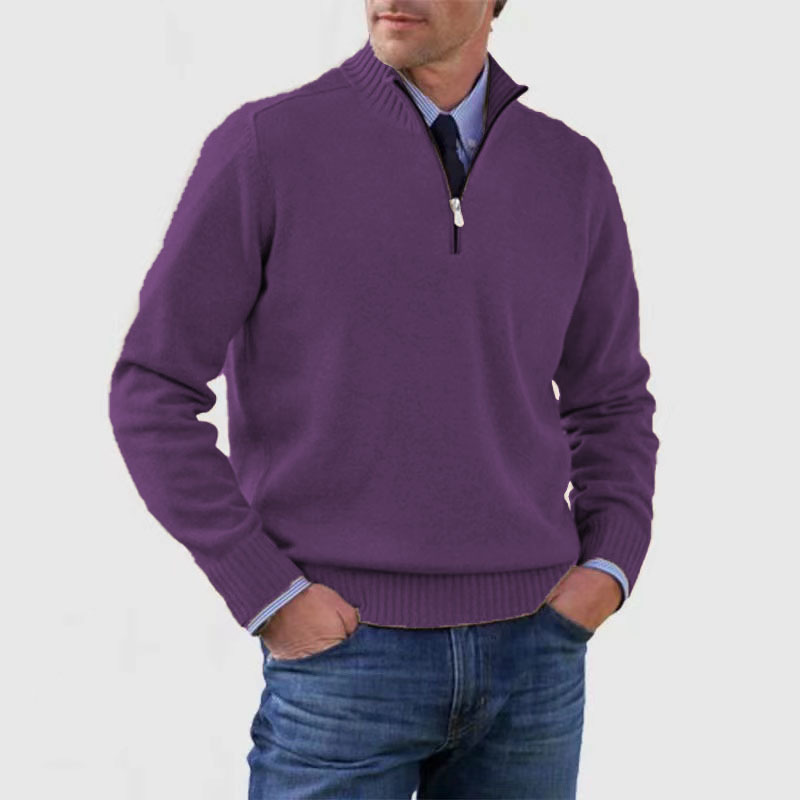 R&B | Herrenpullover Mit Halbem Reißverschluss