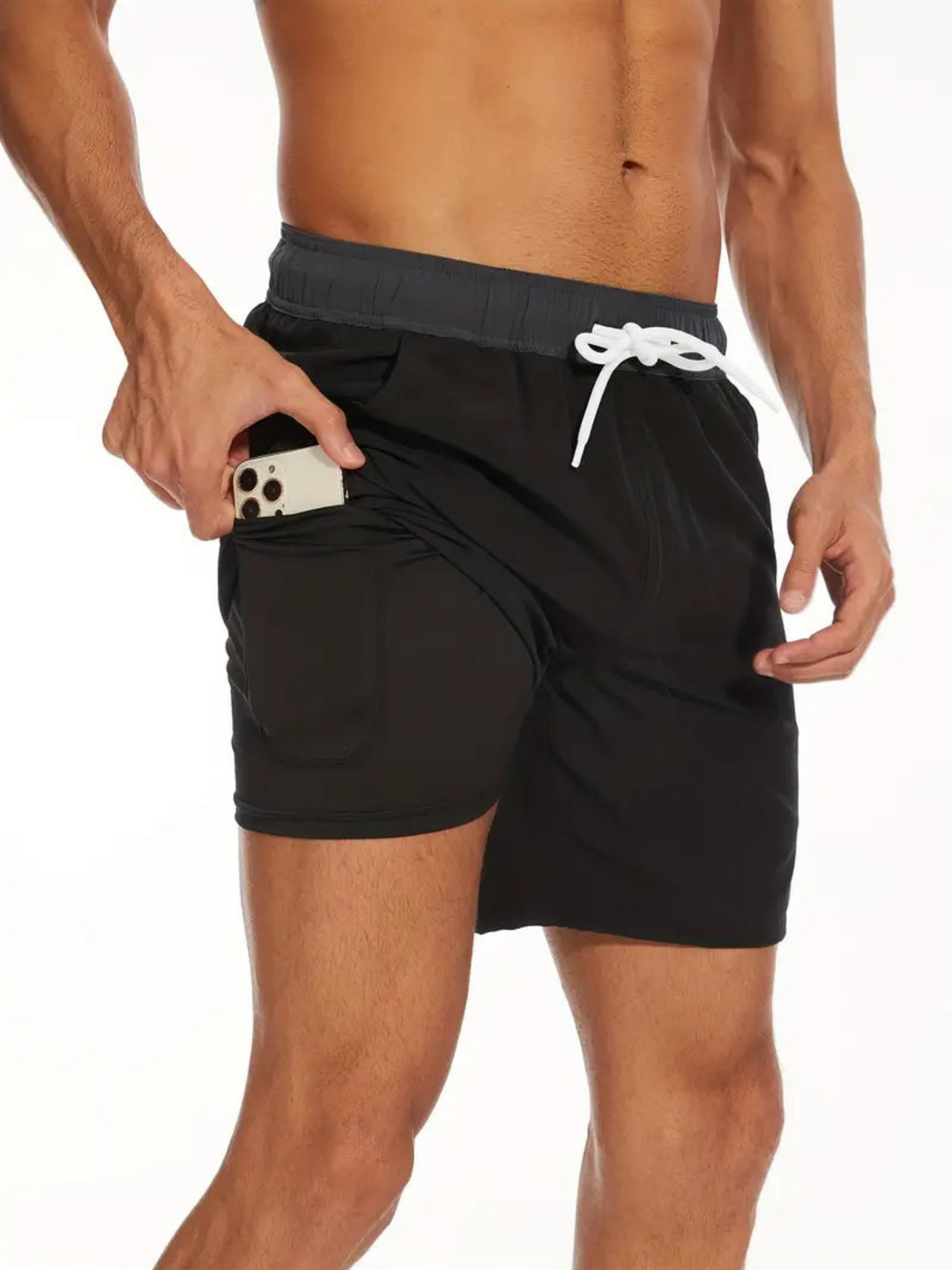 R&B | Schnell Trocknende Herren Badehose Doppelschicht Design