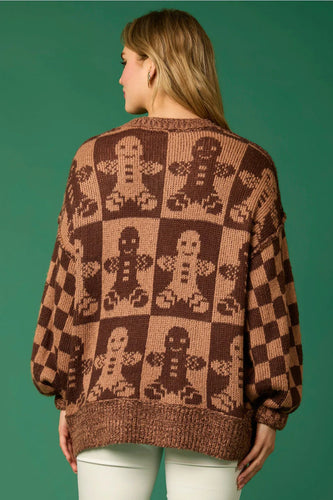 R&B | Zuckerstangen-Weihnachtsnadeln & Lebkuchenmann Strickpullover