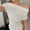 Damen Kurzarm T-Shirt mit Raffungen Slim Fit