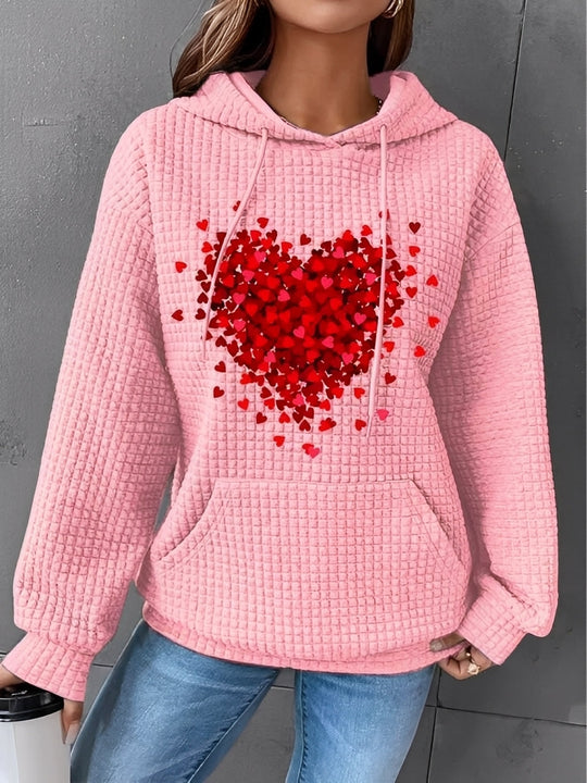 R&B | Bedruckter, Warmer Kapuzensweatshirt für Frauen