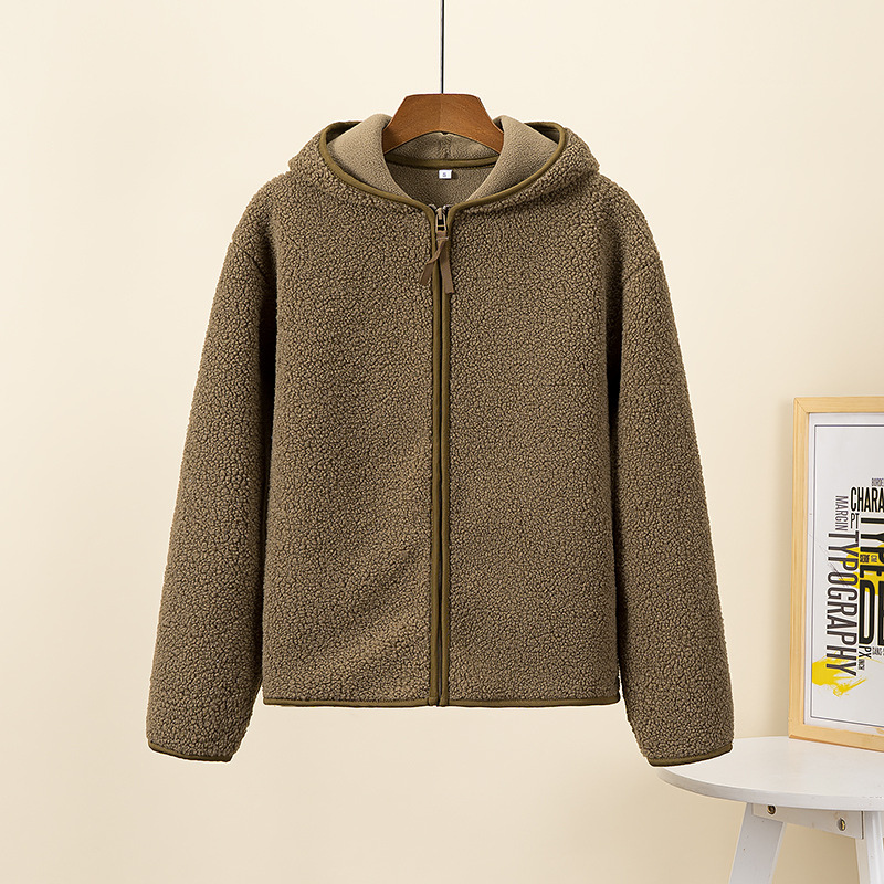 R&B | Kapuzenjacke mit Reißverschluss und Weichem Sherpa Stoff, Fleece Weste