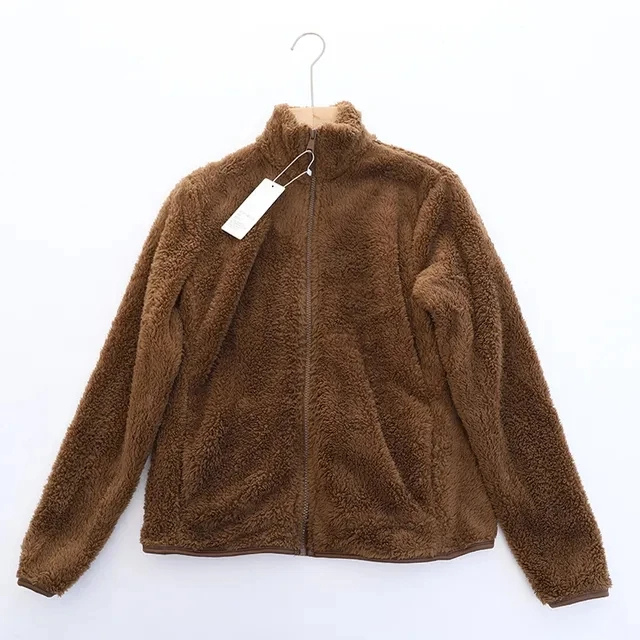 R&B | Weiche Sherpa Zip Up Hohe Kragenjacke, Fleeceweste
